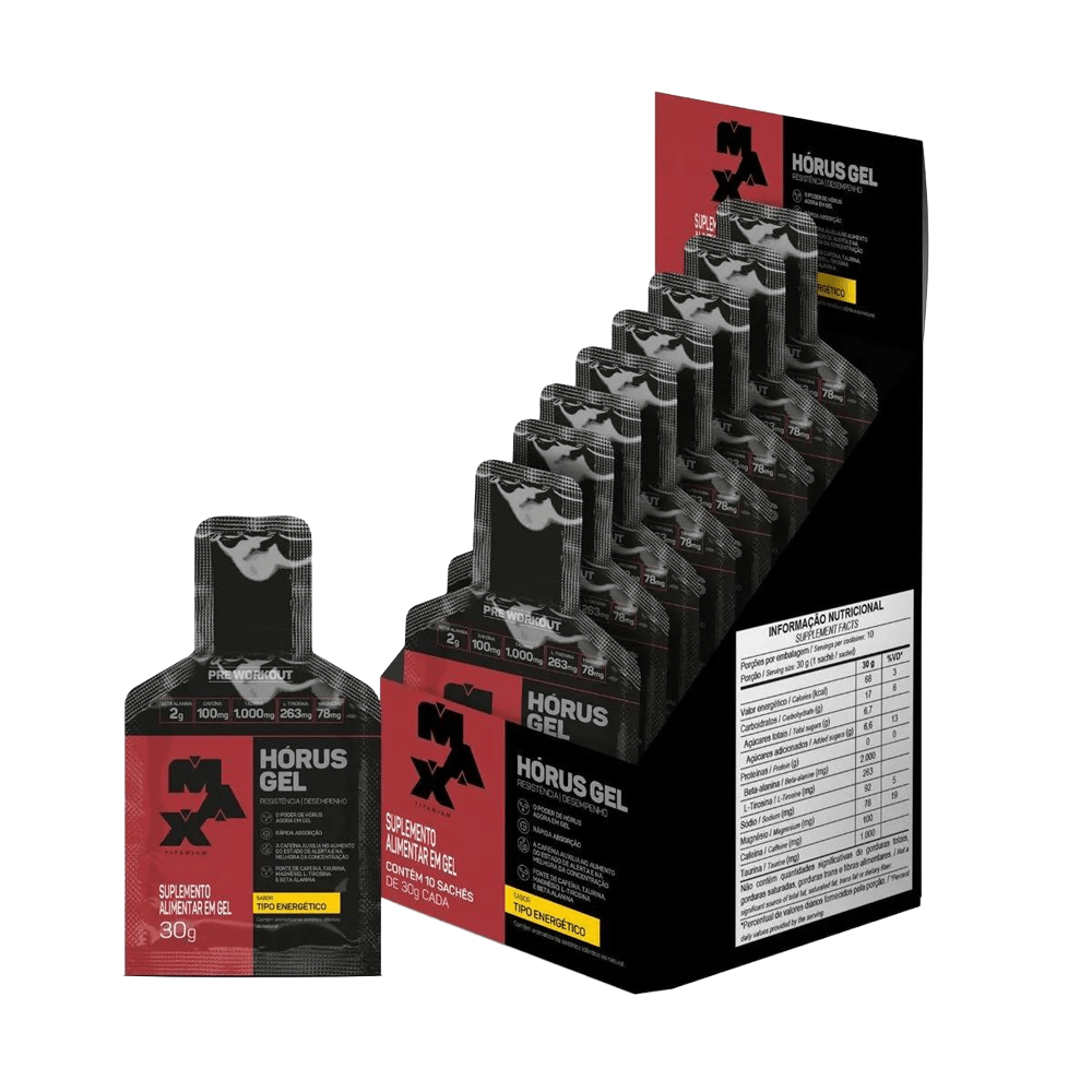 Gel Hórus Tipo Energético  Max Titanium  10 Unidades