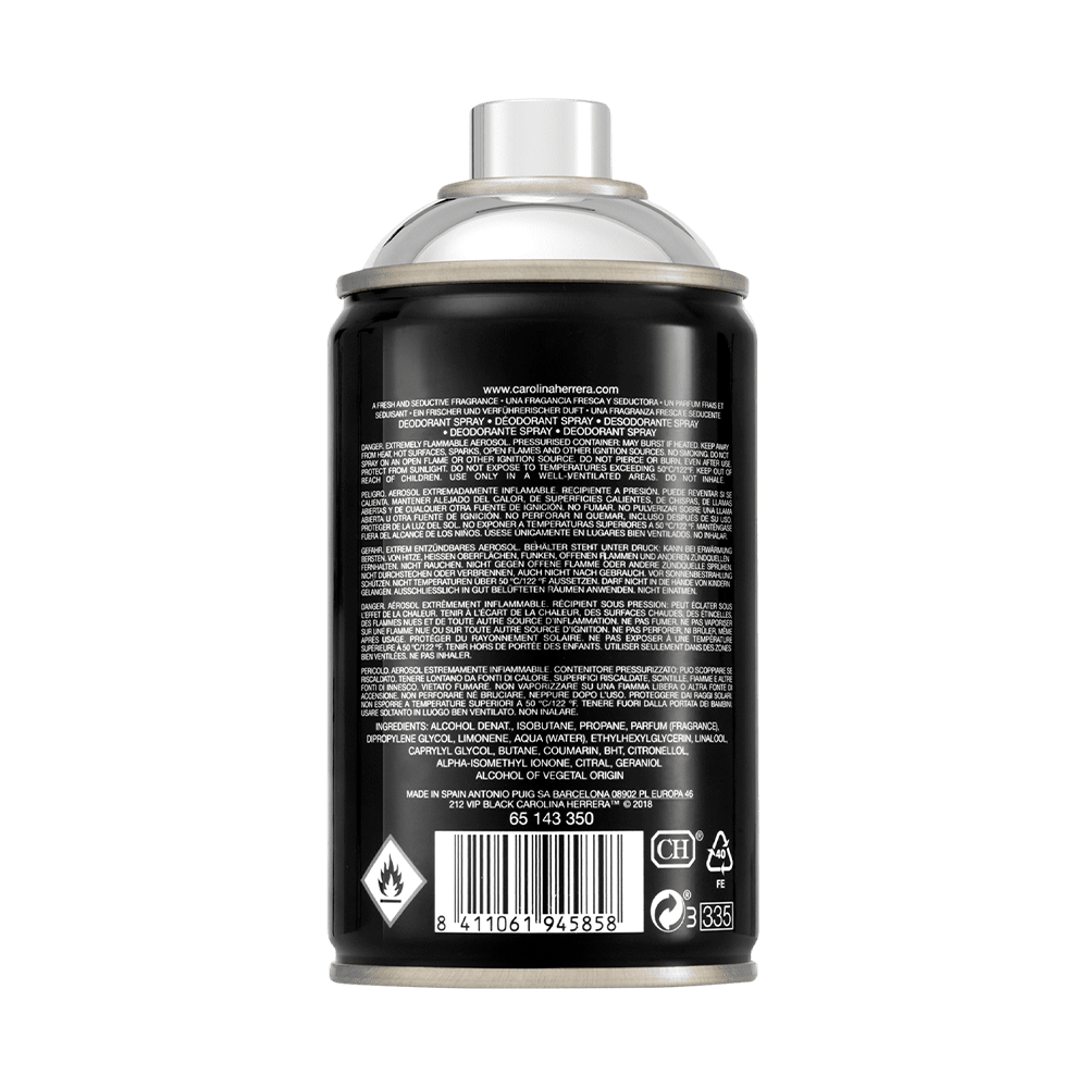 Body Spray Masculino Carolina Herrera 212 VIP Men Black 250ml
