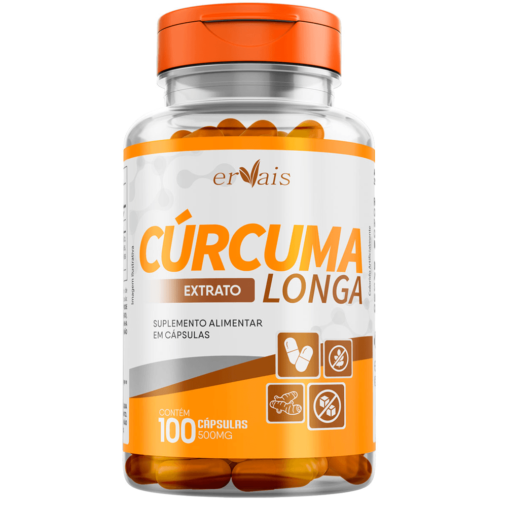 Curcuma Extrato Curcumina Longa Pura Açafrão 100 cápsulas