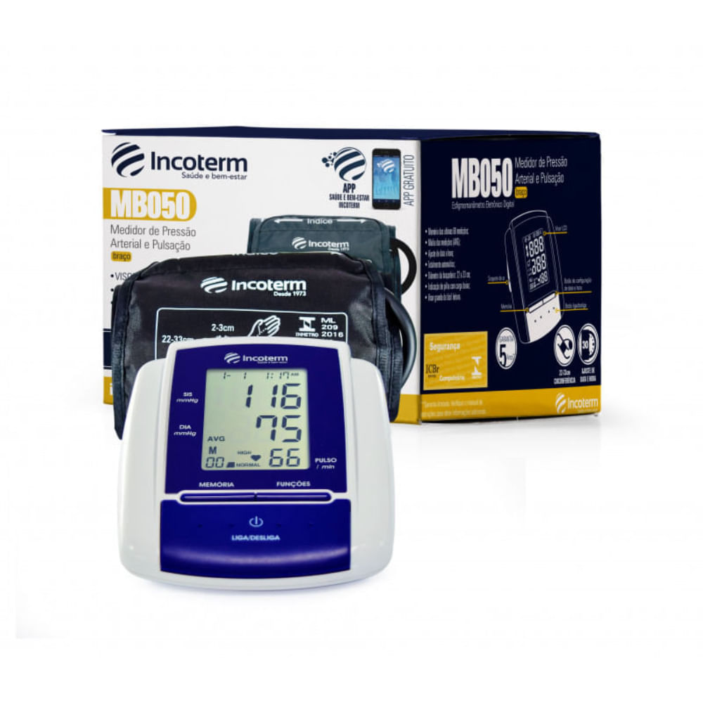 Medidor De Pressão Digital Braço Com App Incoterm Mb050