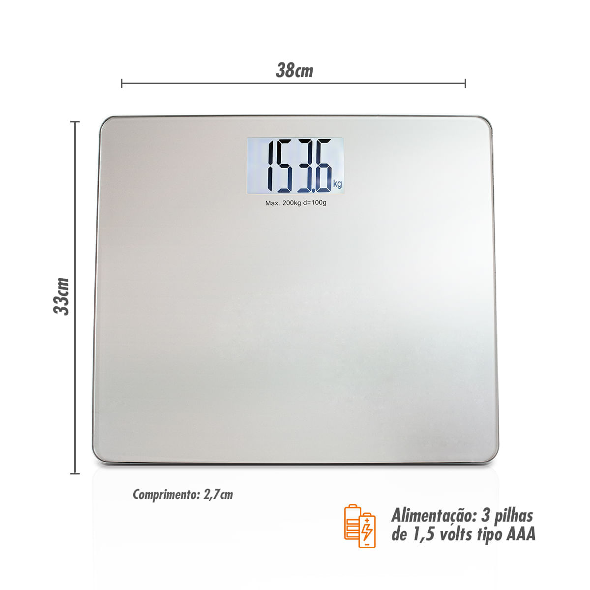 Balança Corporal Digital Plus Size Incoterm