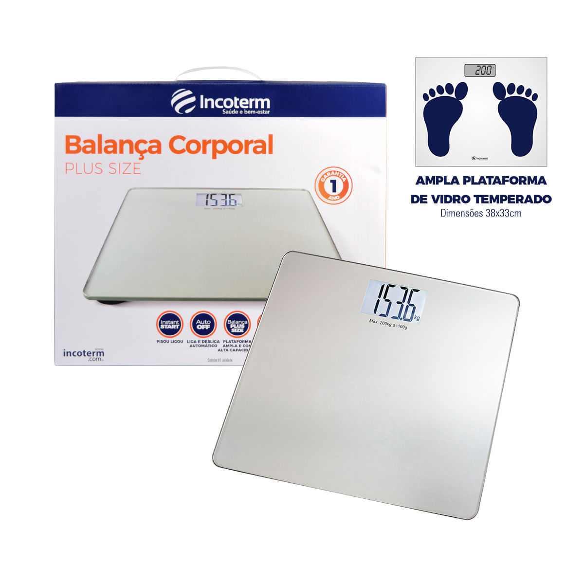 Balança Corporal Digital Plus Size Incoterm
