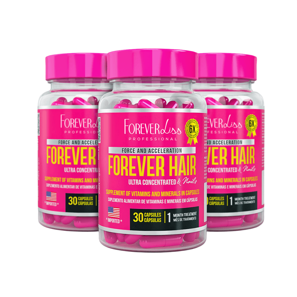 Combo Crescimento Capilar 3 Meses Forever Hair 30 Cápsulas