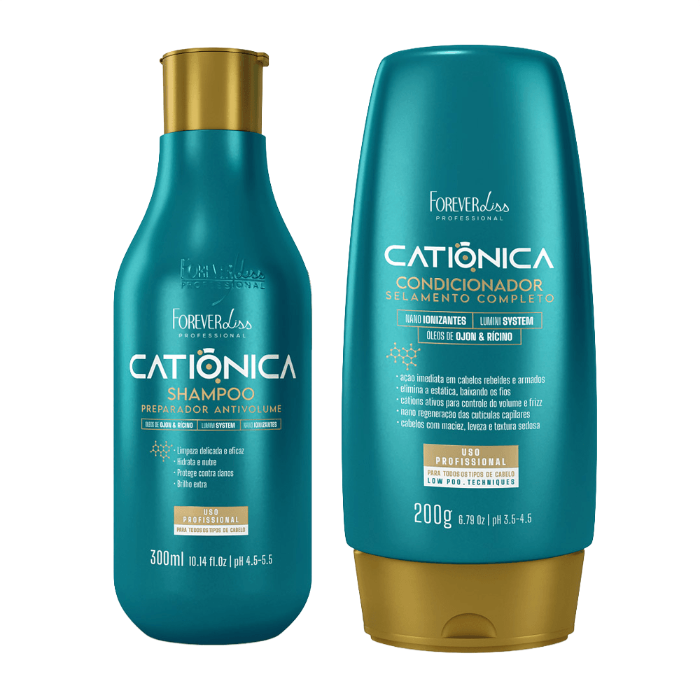 Kit Shampoo 300ml + Condicionador 200g Catiônica Forever Liss