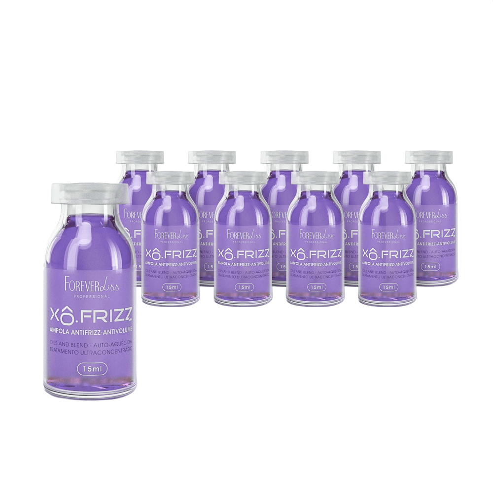 Kit Ampolas Para Cabelo Xô Frizz Forever Liss 15ml 10 Unidades