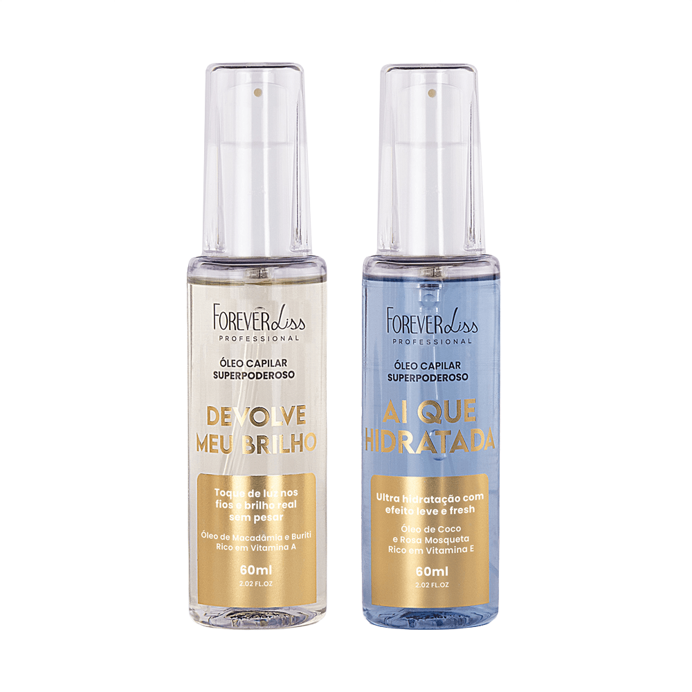 Kit Óleos Superpoderosos Brilho + Hidratação Forever Liss 60ml