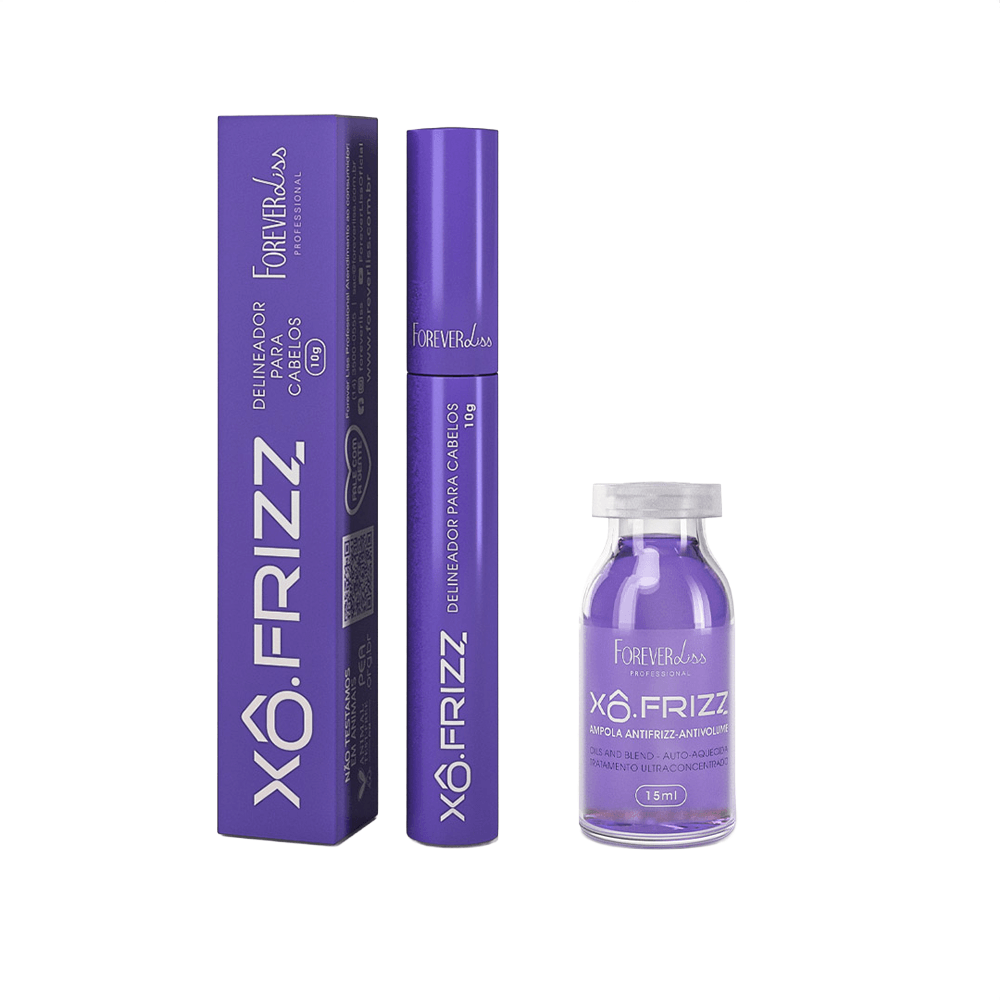 Kit Xô Frizz Modelador De Fios 10g + Ampola Para Cabelo 15ml Forever Liss