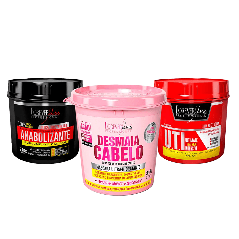 Kit Cronograma Capilar Desmaia Cabelo Forever Liss