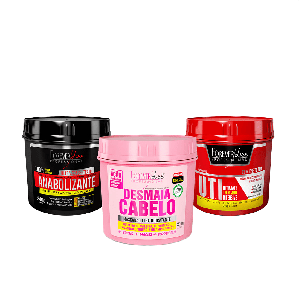 Kit Cronograma Capilar Desmaia Cabelo Forever Liss