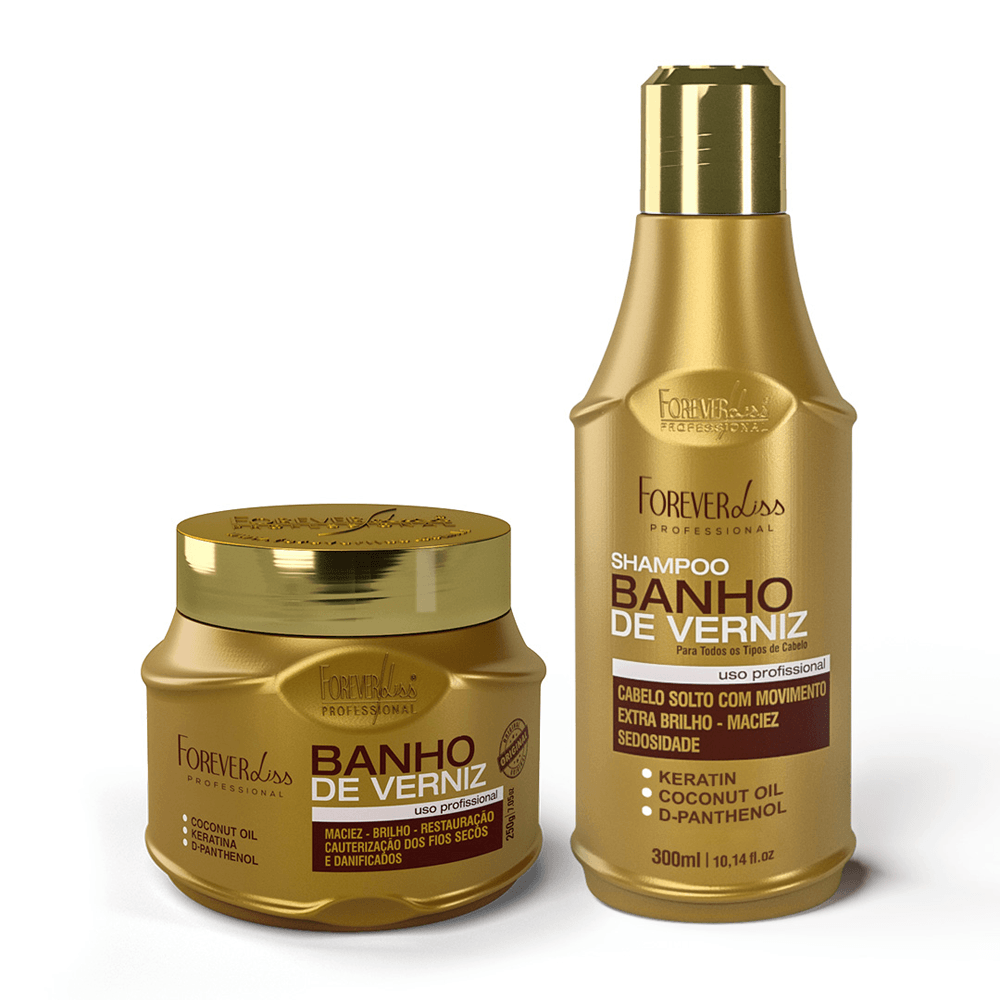 Kit Especial Banho De Verniz Shampoo 300ml + Máscara 250g