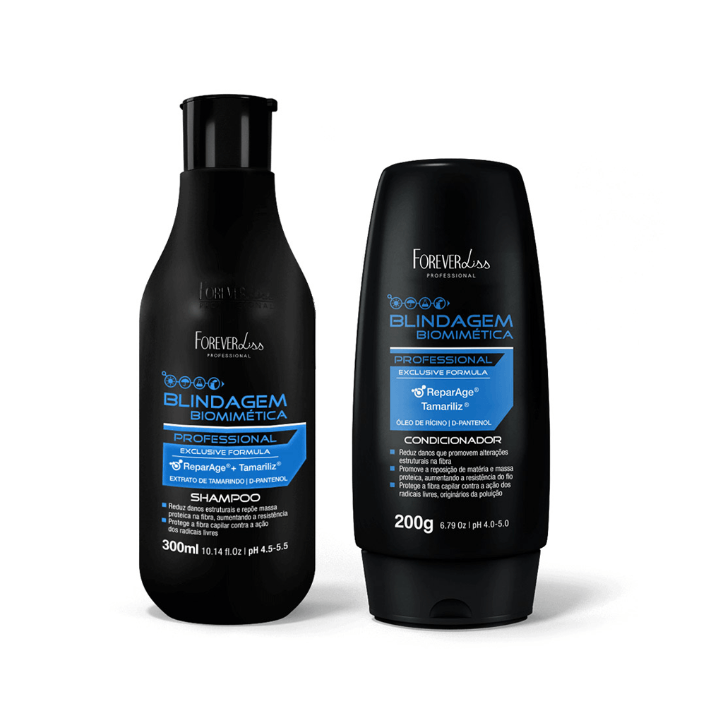 Kit Blindagem Capilar Forever Liss Shampoo 300ml + Condicionador 200g