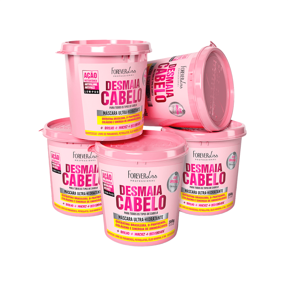 Combo Com 5 Máscaras Desmaia Cabelo Forever Liss
