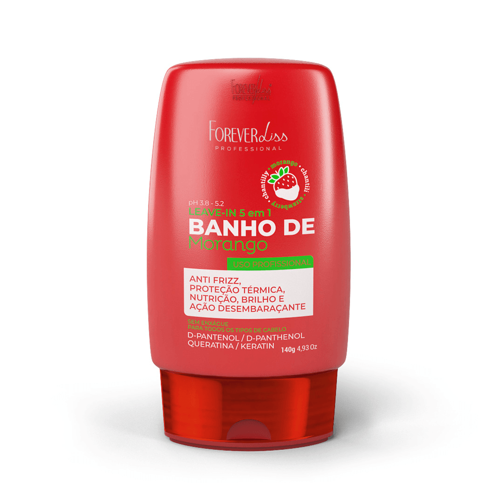 Banho De Verniz Leave-in Morango Forever Liss 140g