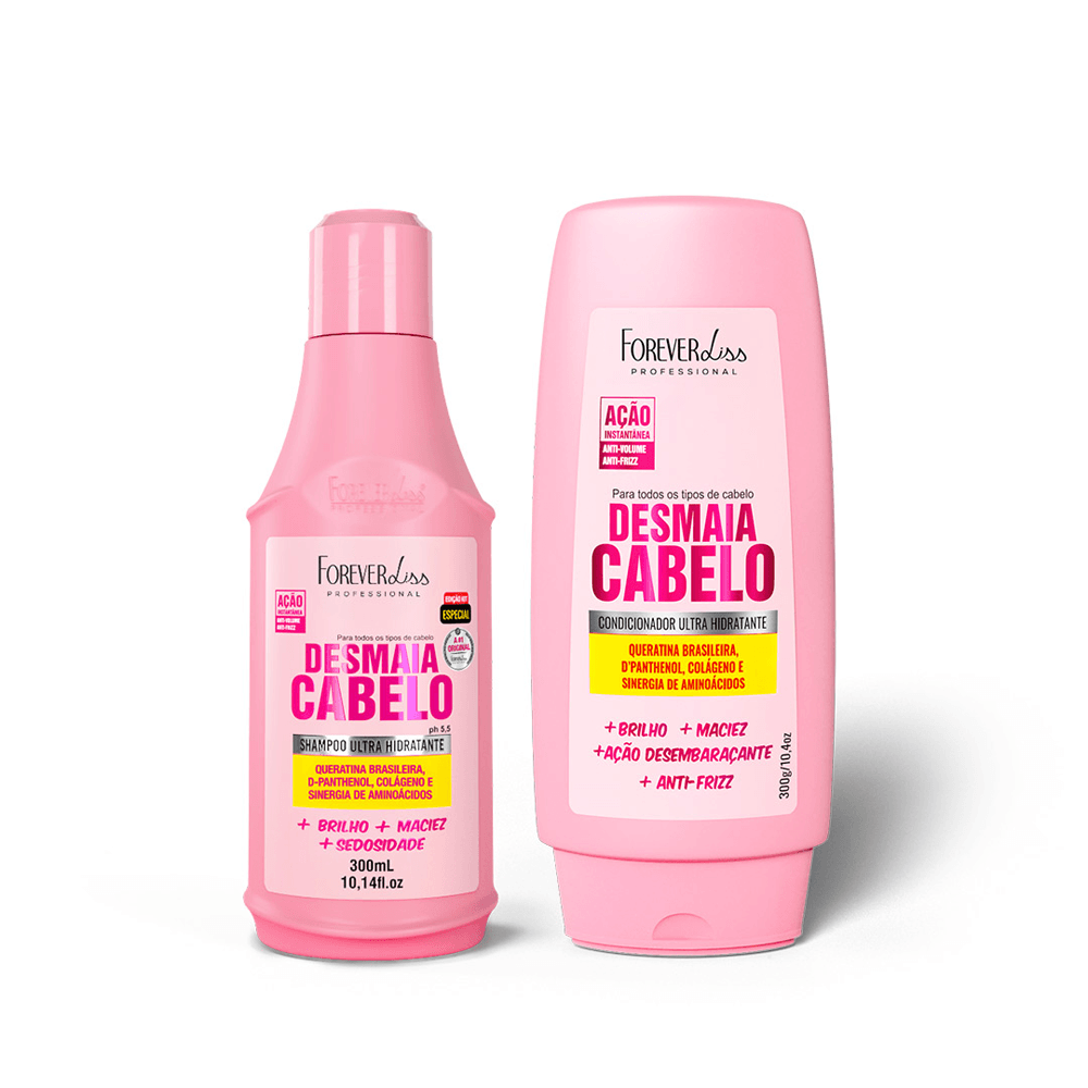 Kit Desmaia Cabelo Forever Liss Shampoo 300ml + Condicionador 300g