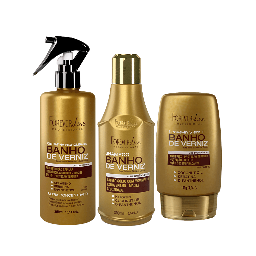 Kit Reconstrução De Brilho Banho De Verniz Forever Liss