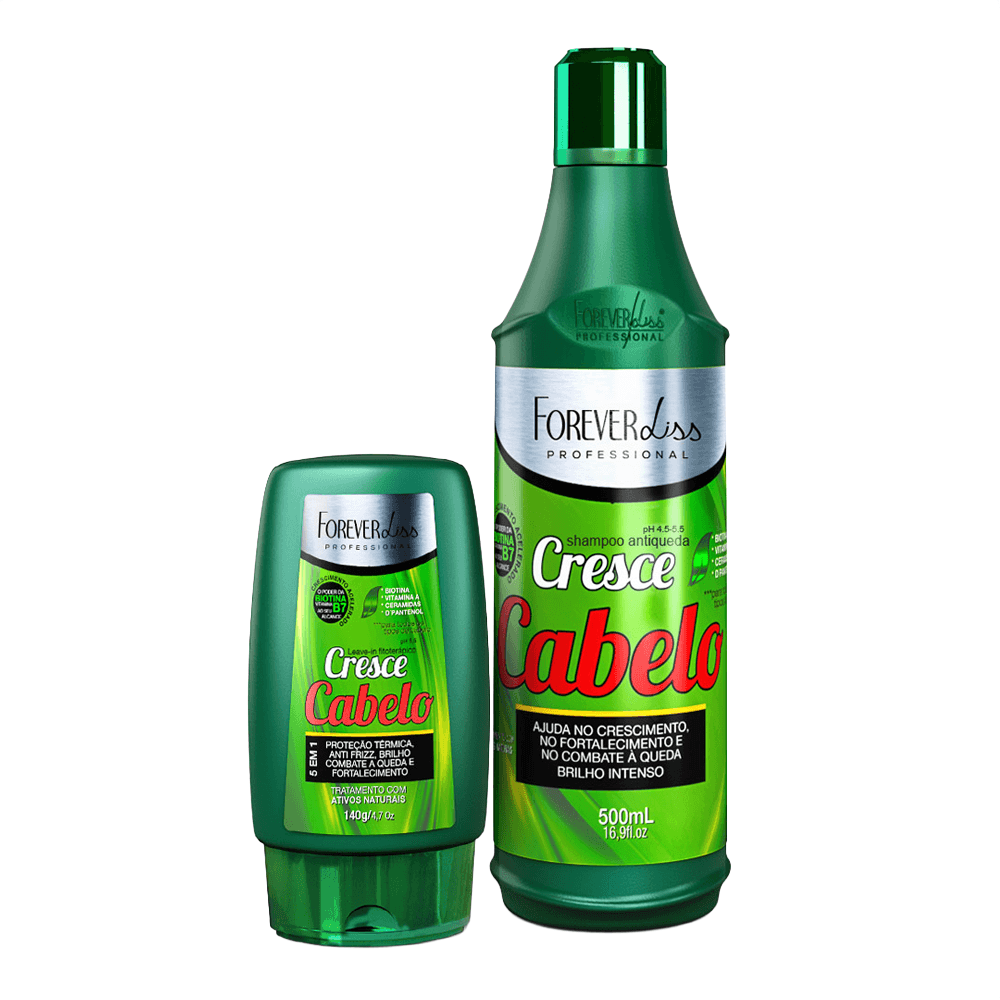 Kit Forever Liss Cresce Cabelo Com Shampoo 500ml + Leave-in 140g