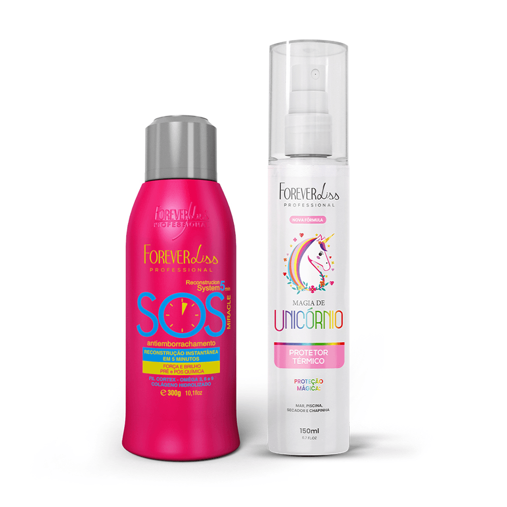 Kit Forever Liss Antiemborrachamento 300g + Protetor Térmico Magia De Unicórnio 150ml
