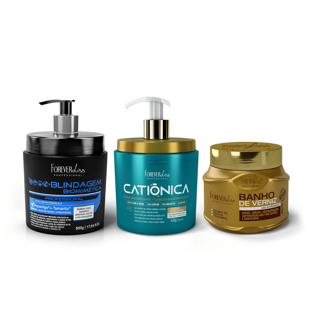 Kit Cronograma Capilar Para Cabelos Com Progressiva