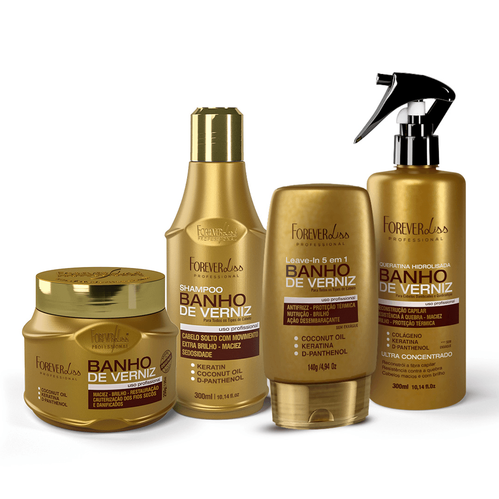 Kit Hidratação Em Casa Banho De Verniz Forever Liss