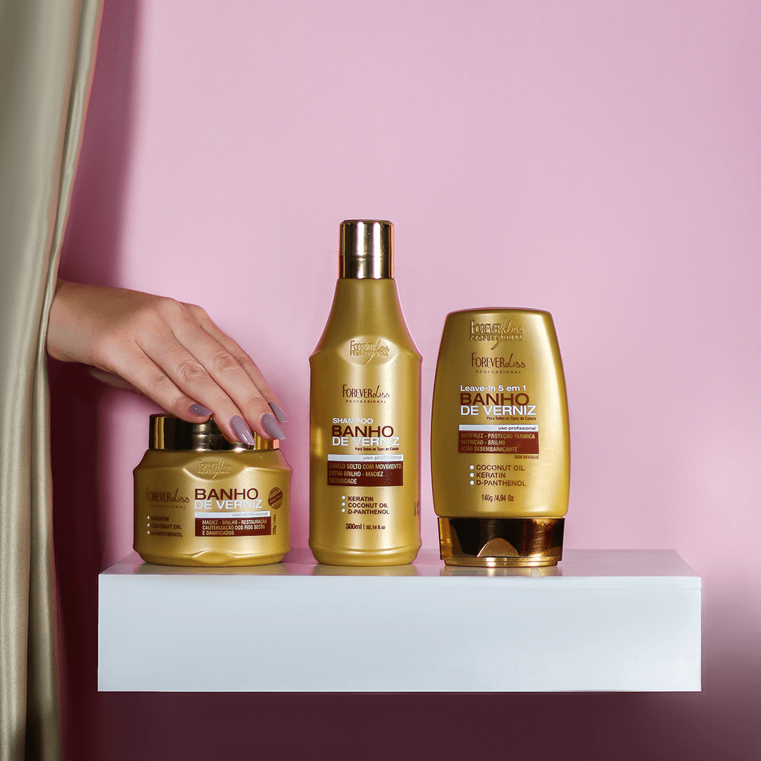 Kit Hidratação Em Casa Banho De Verniz Forever Liss