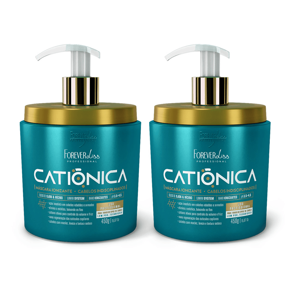 Kit 2 Máscara Catiônica Forever Liss 450g