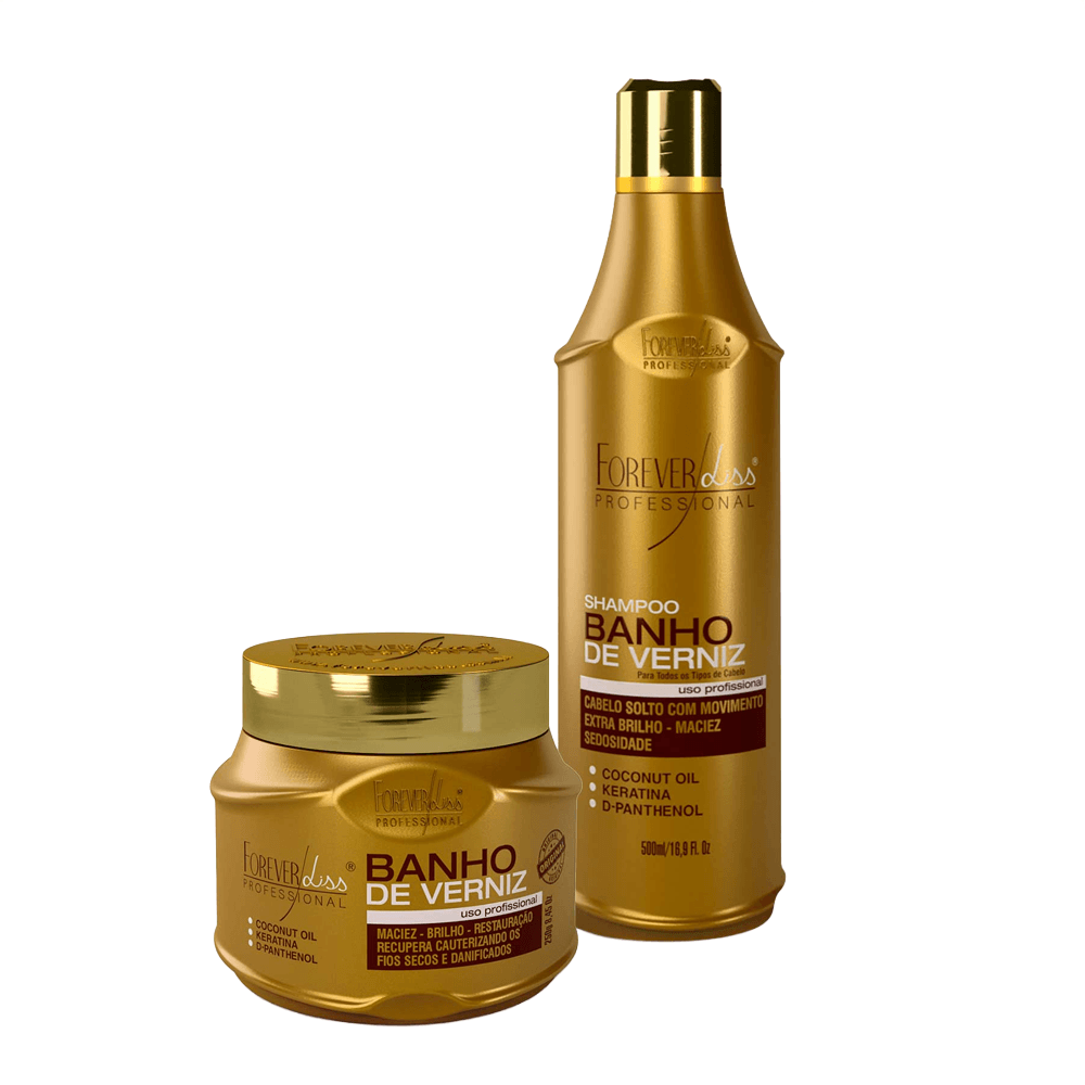 Kit Banho De Verniz Forever Liss Shampoo 500ml + Máscara 250g