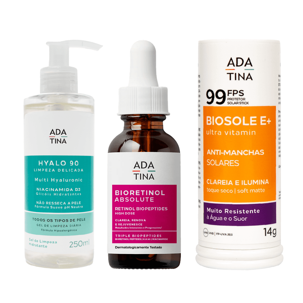 Kit Verão Retinol High Dose 3 em 1: Clareia, Renova e Rejuvenesce a Pele