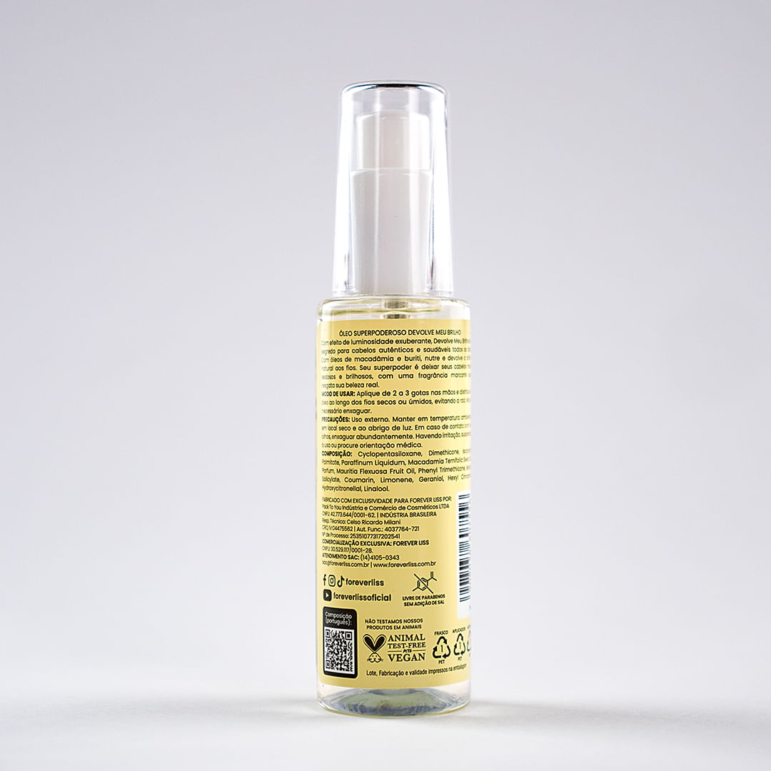 Óleo Capilar Superpoderoso Devolve Meu Brilho Forever Liss 60ml