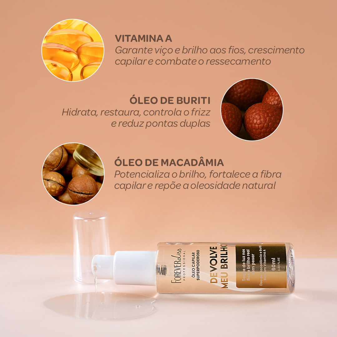 Óleo Capilar Superpoderoso Devolve Meu Brilho Forever Liss 60ml