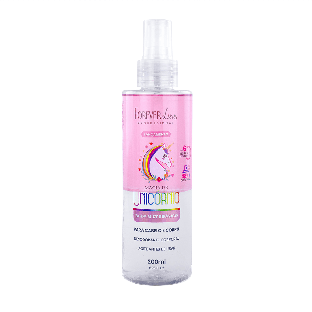 Body Splash Cabelo E Corpo Magia De Unicórnio Forever Liss 200ml
