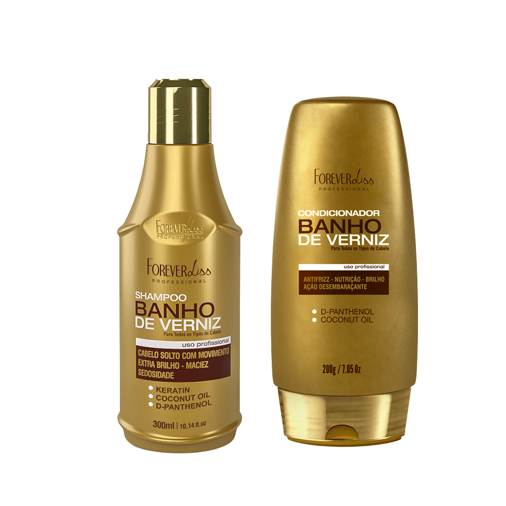 Kit Banho De Verniz Com Shampoo 300ml + Condicionador 200g Forever Liss