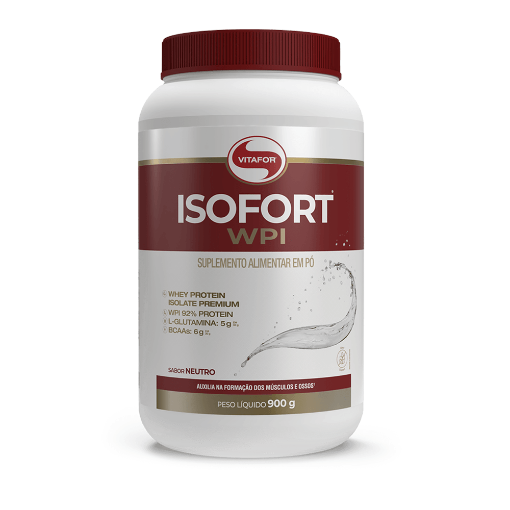 Whey Protein Isolado Neutro Isofort Vitafor 900g