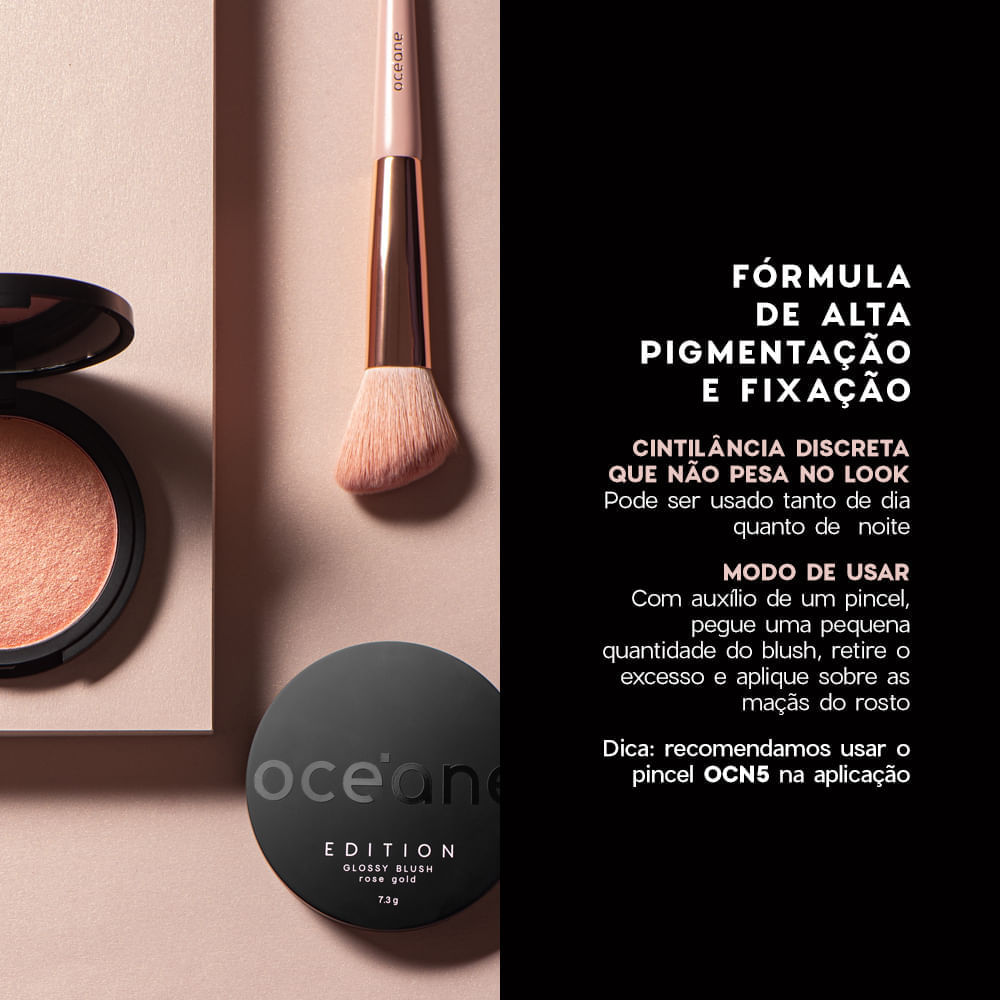 Kit Batom Rosa + Blush Cintilante Océane Edition