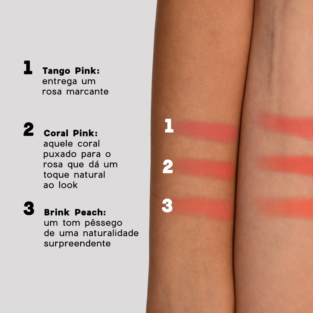 Kit 4you Blush Cremoso Rosa + Hidratante Labial Cereja