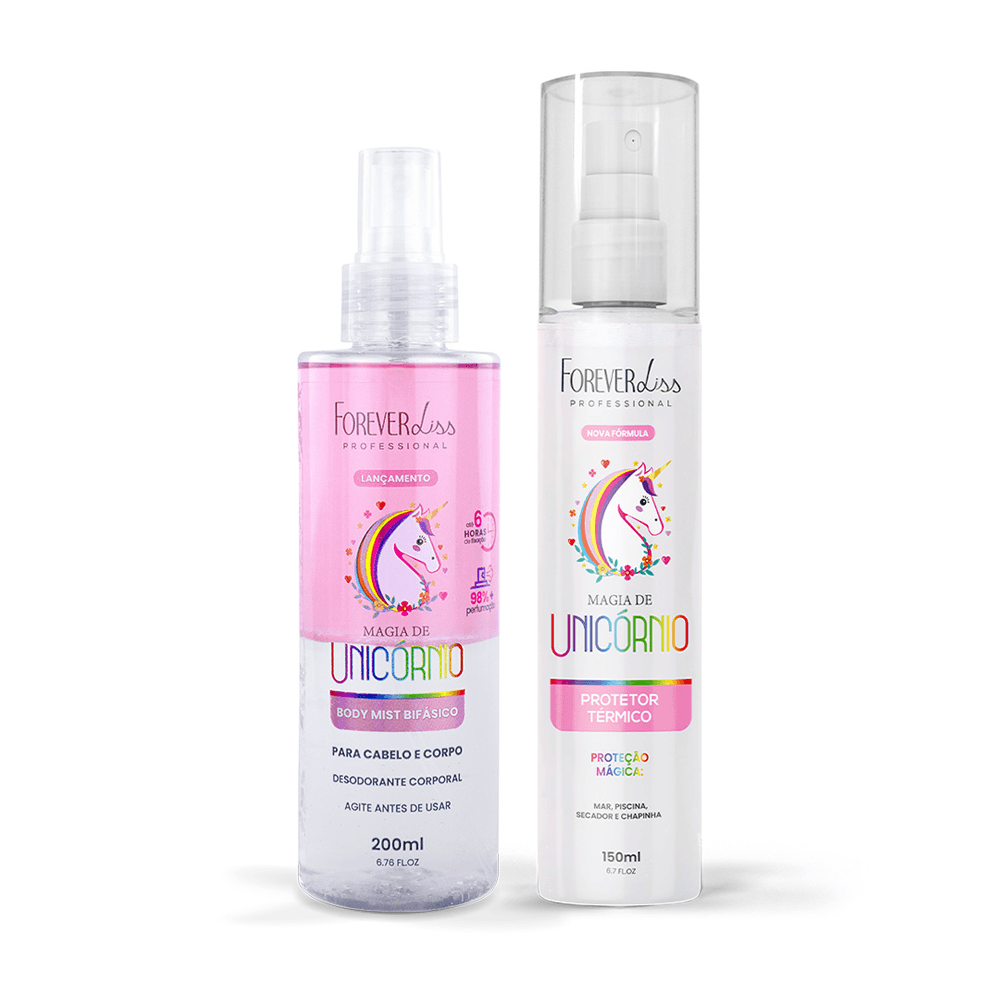 Kit Forever Liss Protetor Térmico 250ml + Body Splash Magia De Unicórnio 150ml