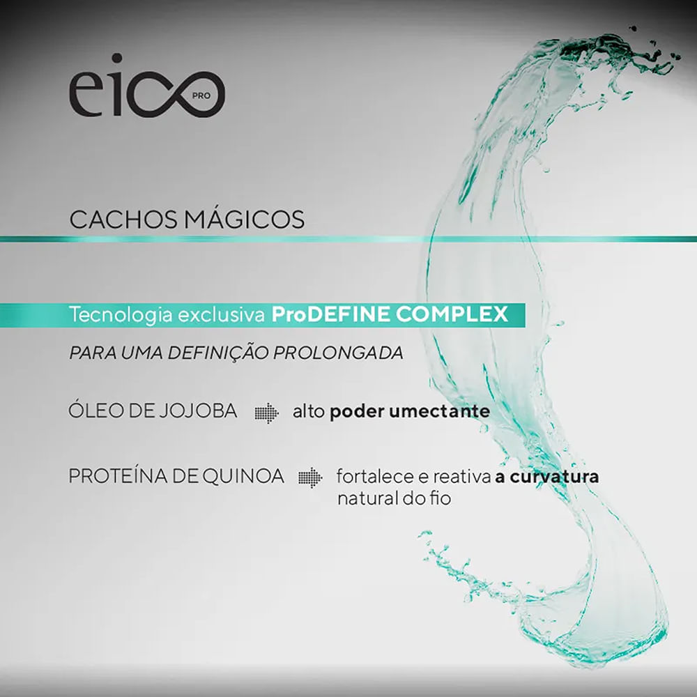 Kit Eico Pro Shampoo 300ml + Máscara Cachos Mágicos 300g
