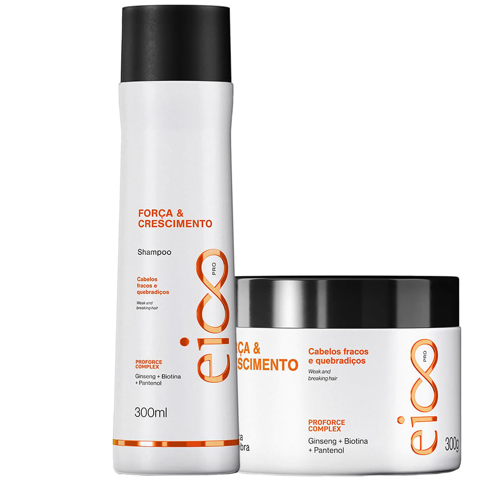 Kit Eico Pro Força & Crescimento Shampoo 300ml + Máscara 300g
