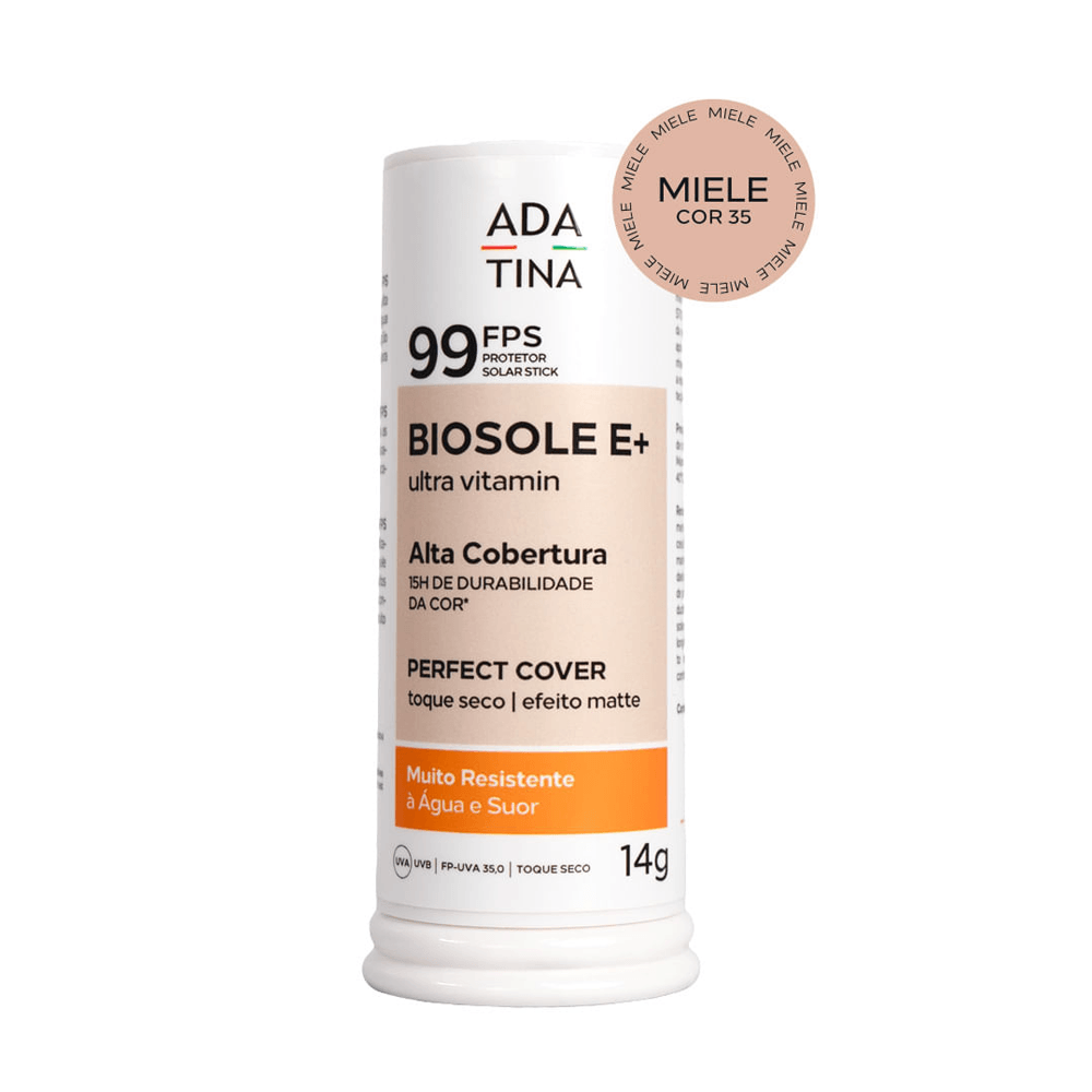 Protetor Solar Stick 12 horas Alta Cobertura Biosole E Plus Ultra Vitamin FPS 99 14g Cor Miele