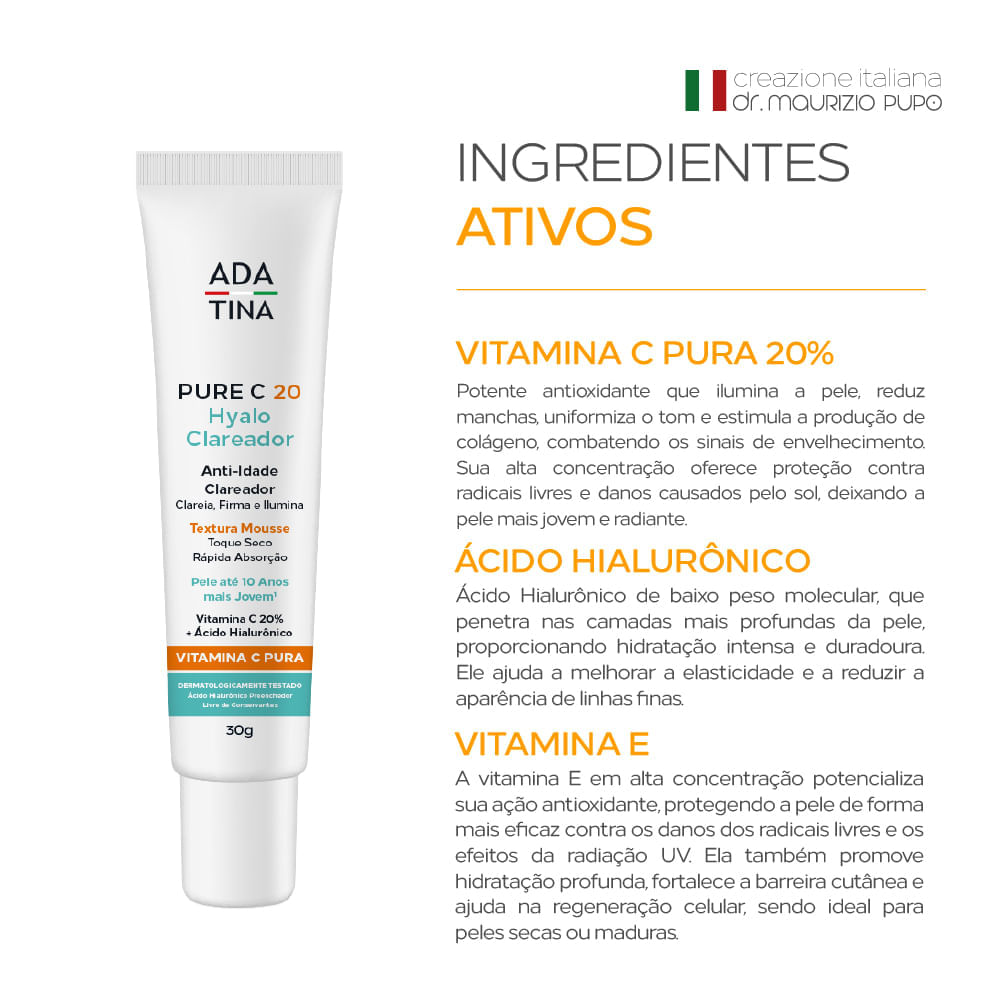 PURE C 20 HYALO VITAMINA C PURA CLAREADORA ANTI-MANCHAS