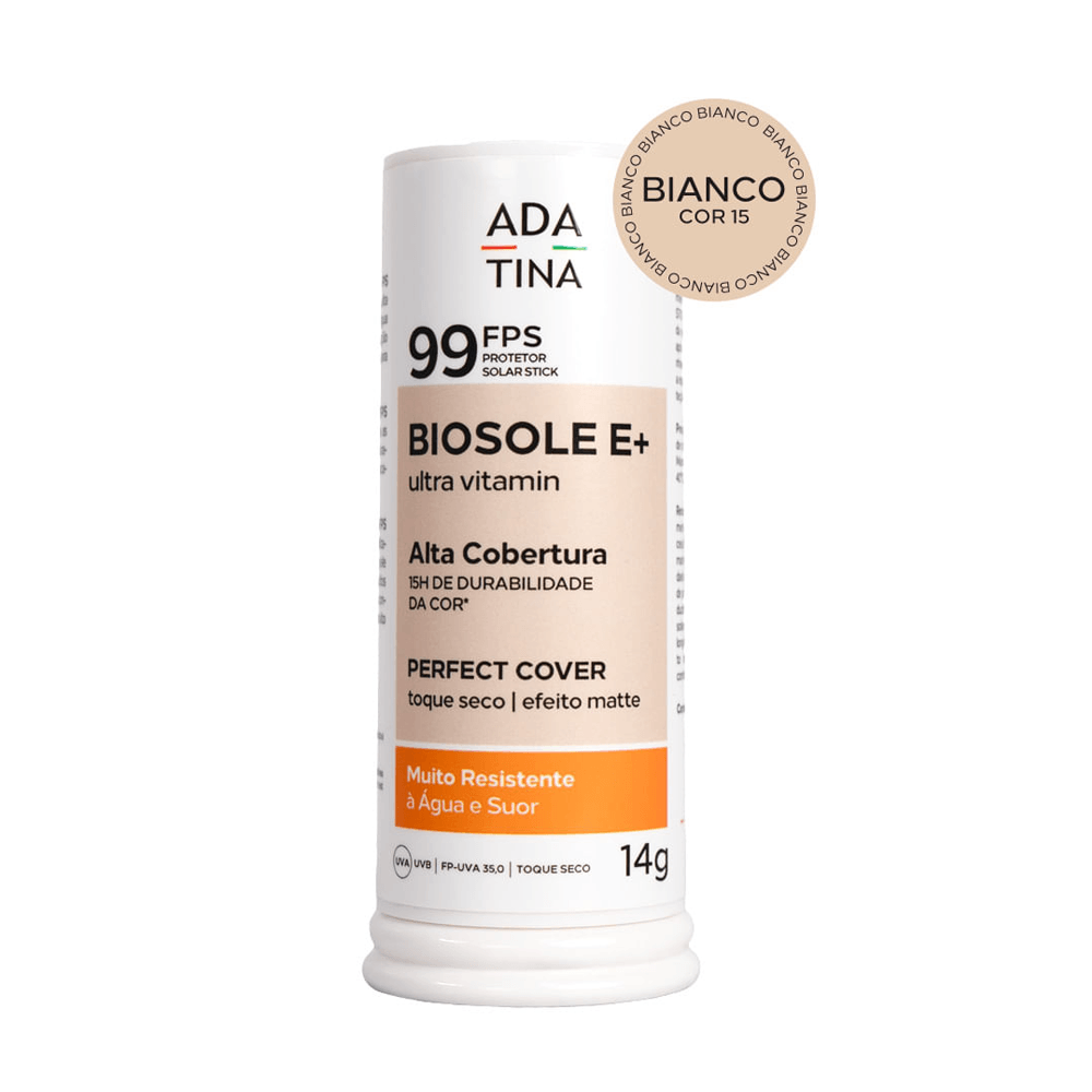 Protetor Solar Stick 12 Horas Alta Cobertura Biosole E Plus Ultra Vitamin FPS 99 Cor Bianco 14g