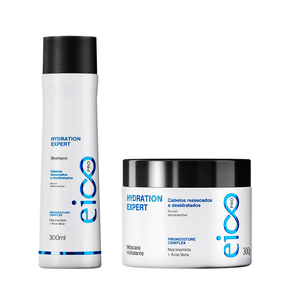 Kit Eico Pro Hydration Expert Shampoo 300ml + Máscara 300g