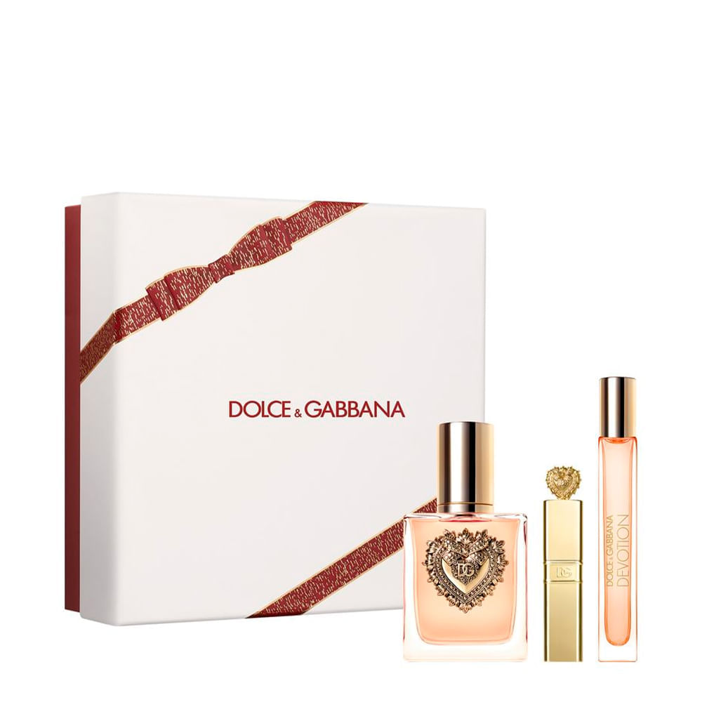 Kit Dolce & Gabbana Devotion Perfume Feminino Eau De Parfum 50ml + Travel Size 10ml + Everfull Xl Máscara 3ml