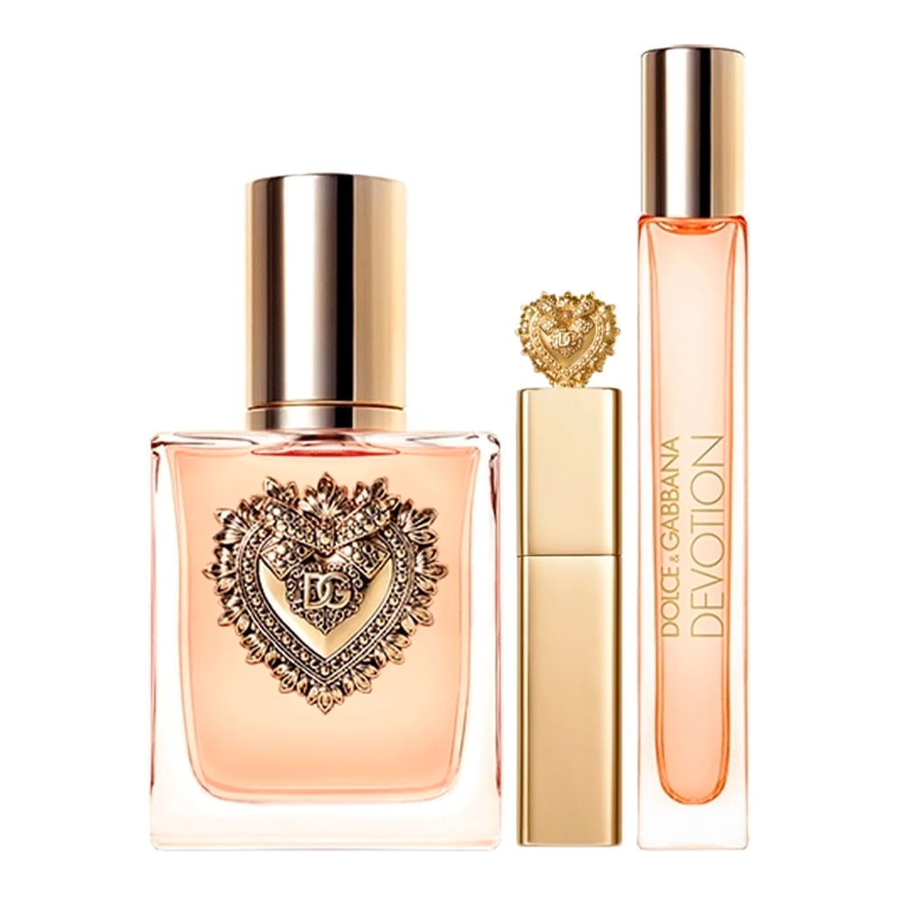 Kit Dolce & Gabbana Devotion Perfume Feminino Eau de Parfum 50ml + Travel Size 10ml + Everfull XL Máscara 3ml