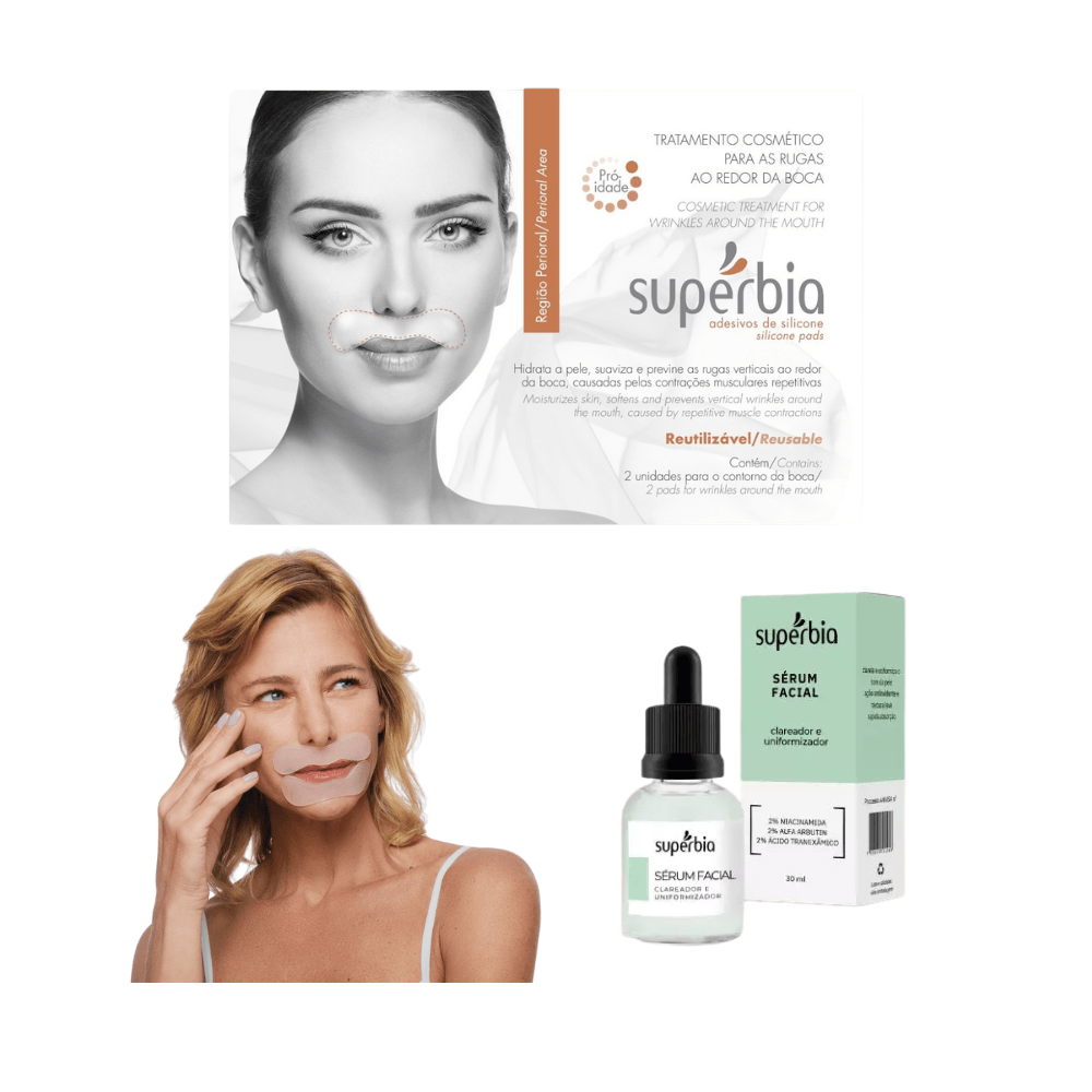 Kit Dual Tec Adesivo para Rugas ao Redor da Boca + Sérum Clareador