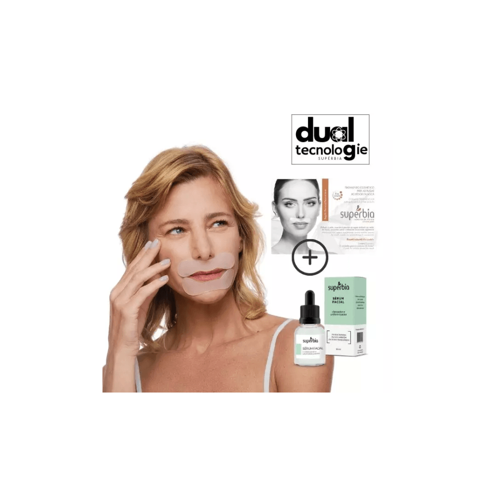 Kit Dual Tec Adesivo para Rugas ao Redor da Boca + Sérum Clareador