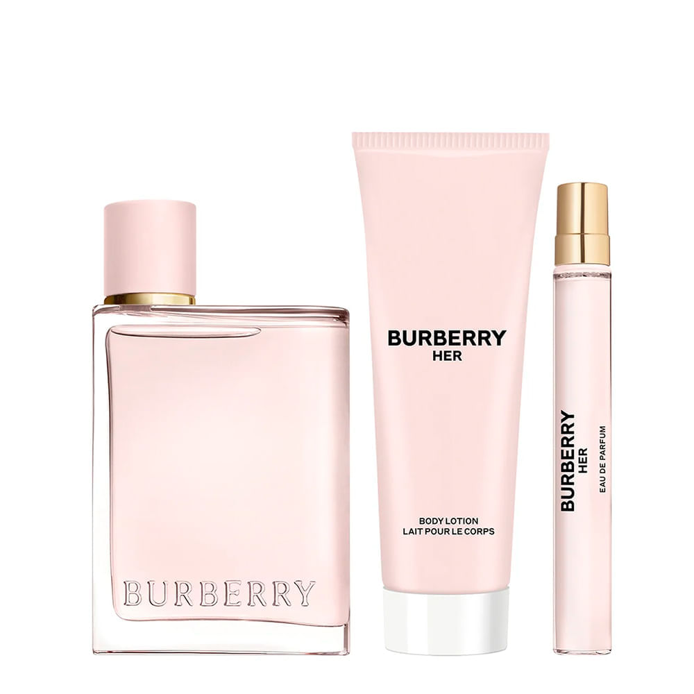 Kit Burberry Her Eau de Parfum 100ml + Body Lotion 75ml + Purse Spray 10ml