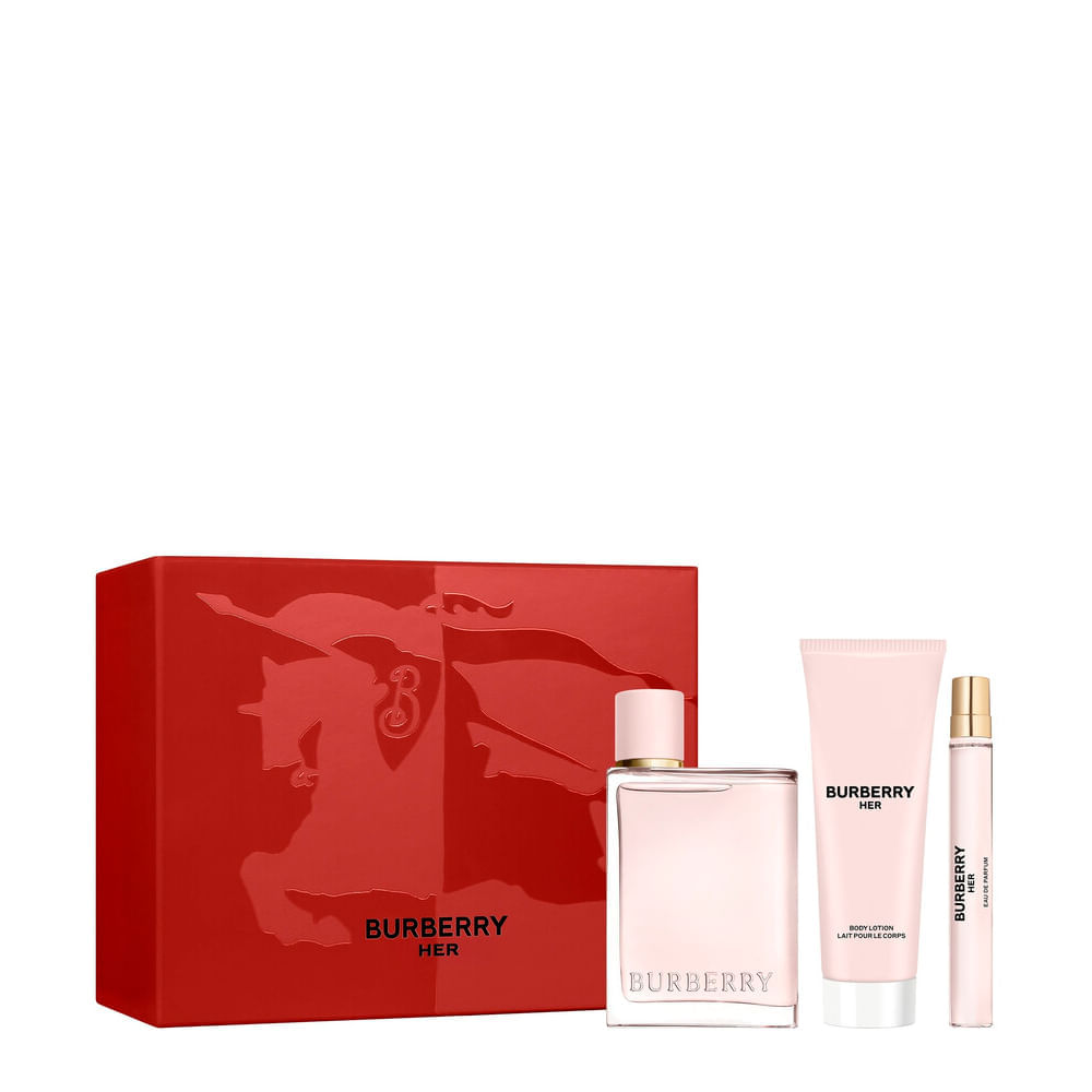 Kit Burberry Her Eau de Parfum 100ml + Body Lotion 75ml + Purse Spray 10ml