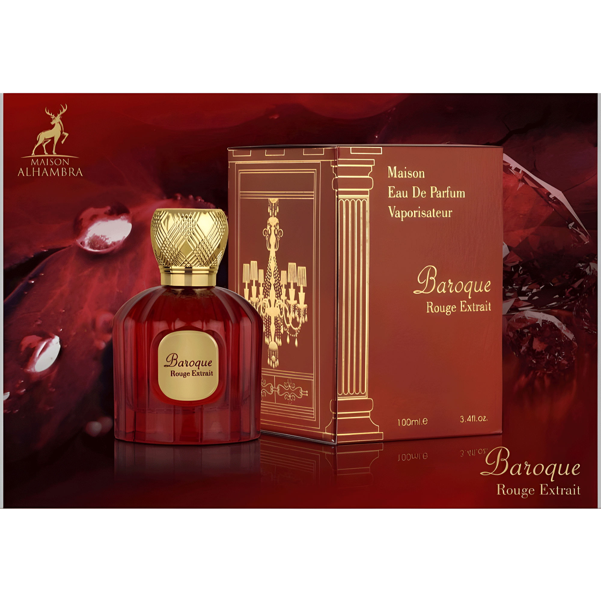 Perfume Unissex Maison Alhambra Baroque Rouge Extrait Eau de Parfum 100ml