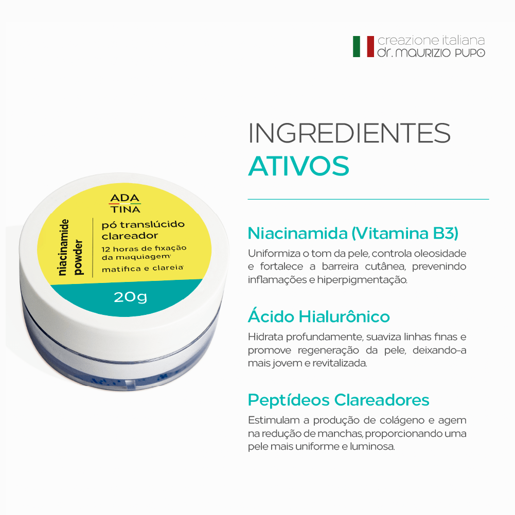 Pó Solto Translúcido Clareador Efeito Matte Niacinamide Powder 20g