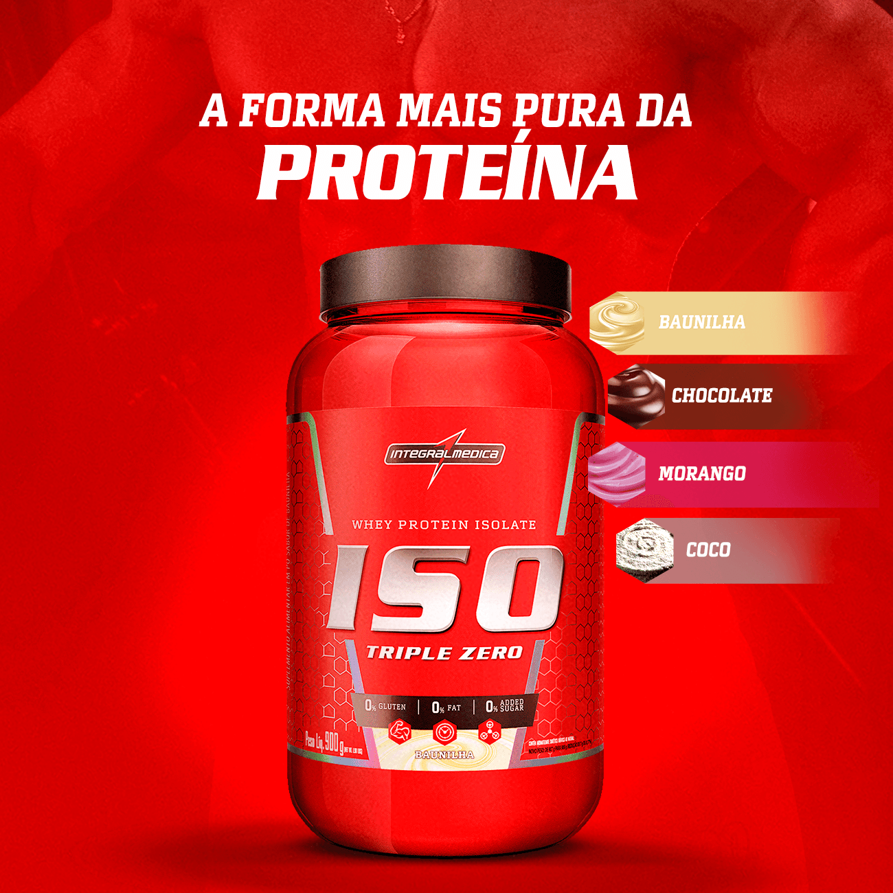 Whey Protein Isolado Morango 900g
